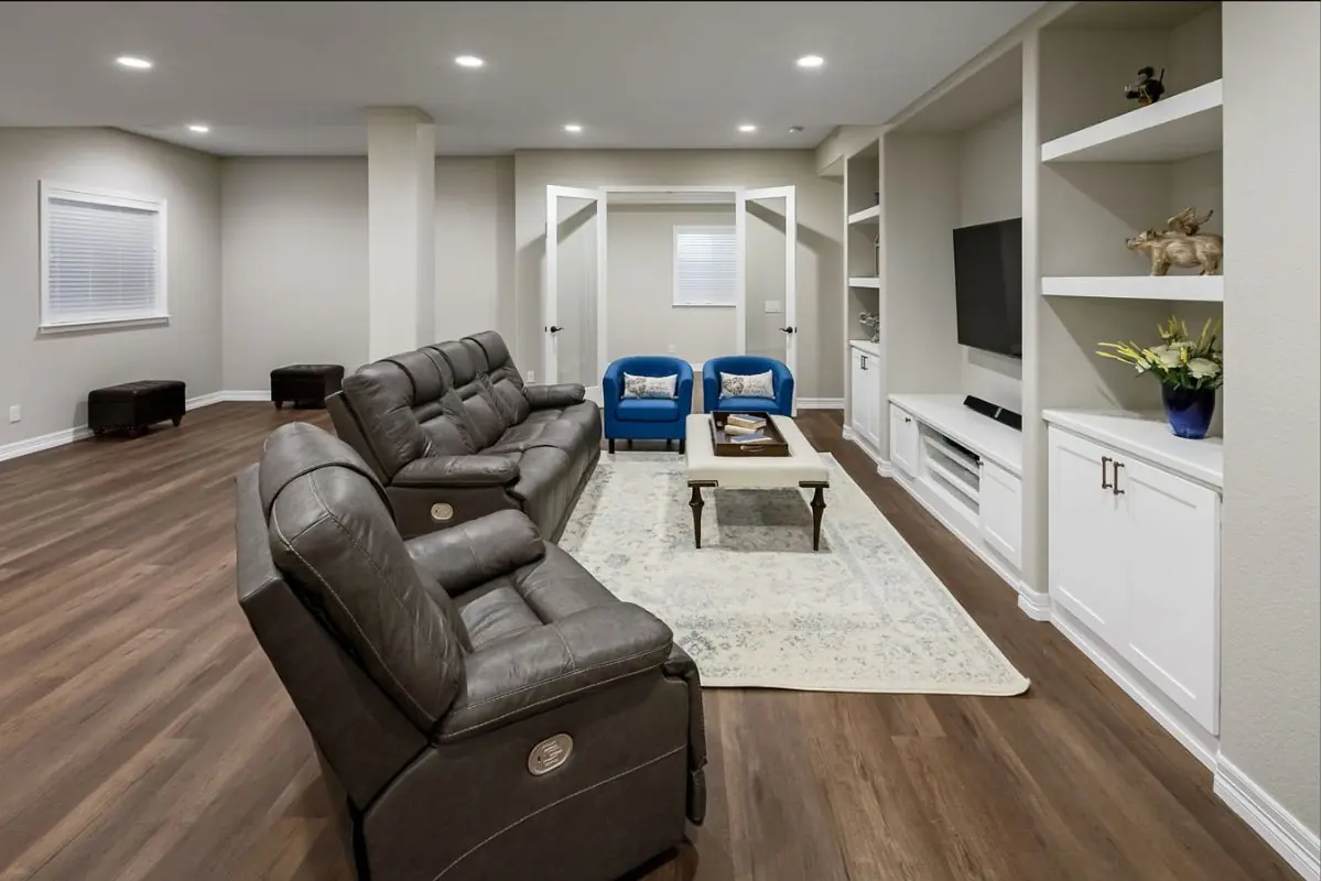 finished basement living room