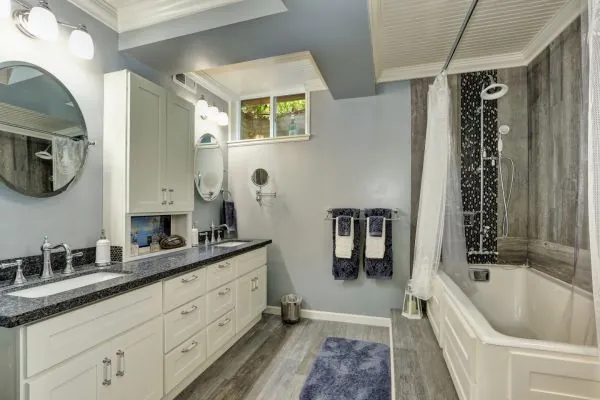 basement bathroom interior design in Quincy MA